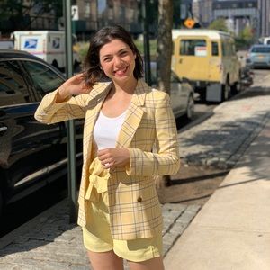 Sunday Best Clueless Yellow Plaid Blazer